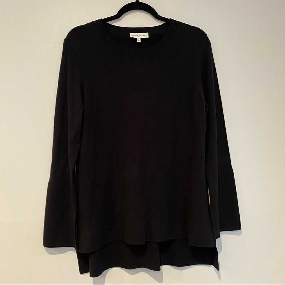 Gibson Latimer Split Hi Lo Hem Flare Sleeve Top Size Medium